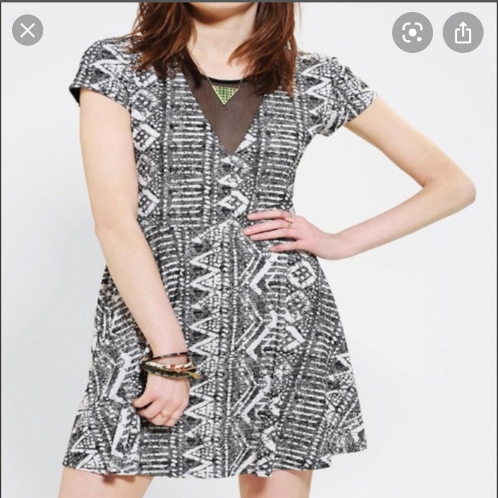 Kimchi Blue Black and White Patterned Dress